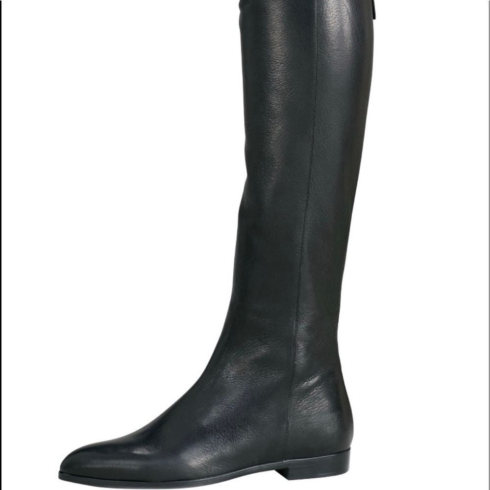 Prada Cervo Shine OTK zip boot 40